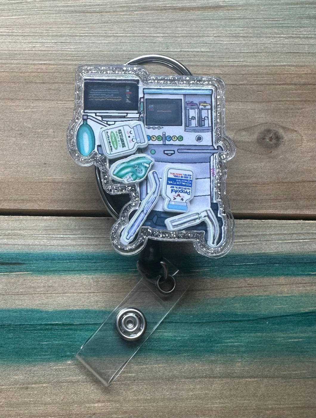 Anesthesia Cart Shaker  Badge Reel