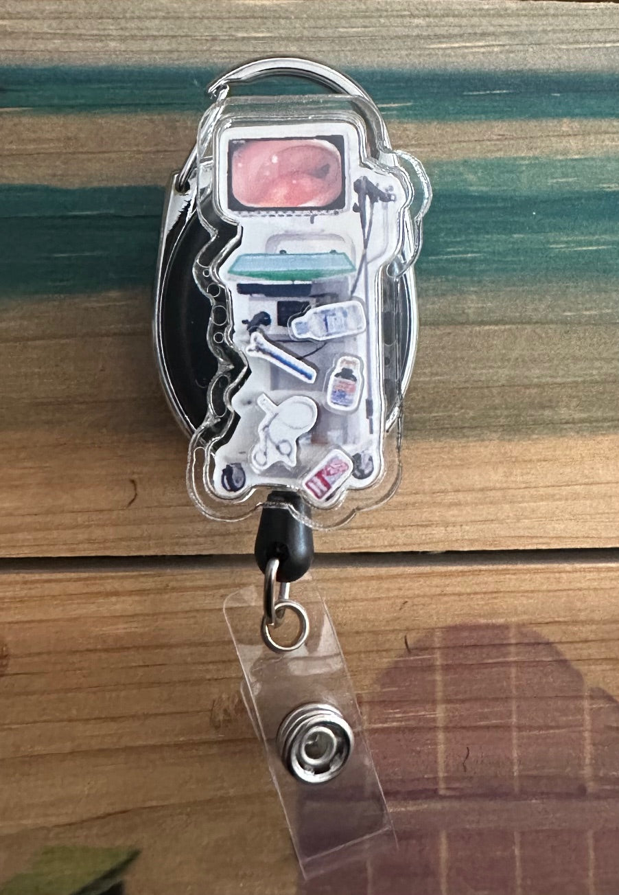 Endoscopy Cart Shaker Badge Reel